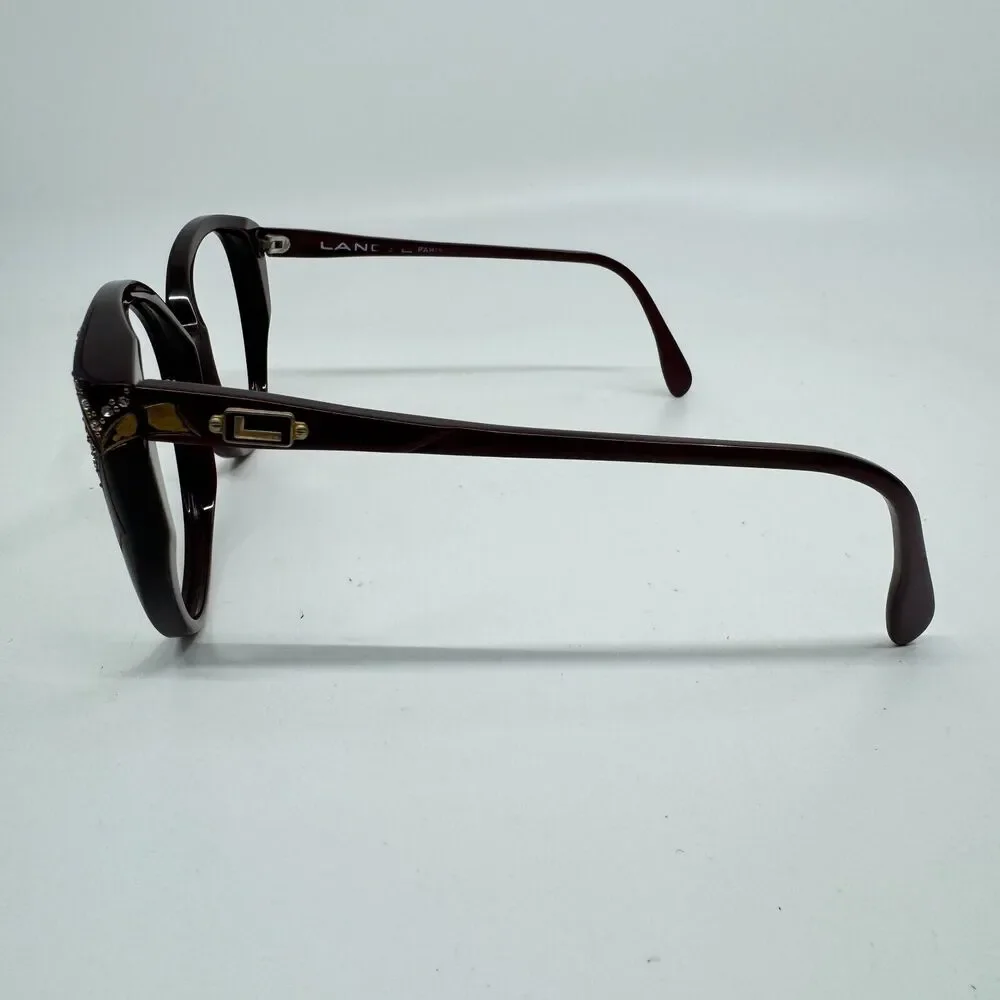 Landel Paris Eyeglasses Frames 65 S3 595 Maroon Cat Eye‎ H12035